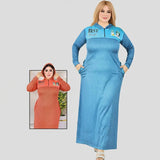 جلابيه نص سوته مطبوع حريمي انترلوك موهير مبطن تقيل جدا الوان متعدده شتوي من ايه ال واي - 2400