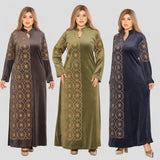 عبايه استقبال حريمي قطيفه هايدي مستوردوش واحد تطريز الوان متعدده شتوي من ايه ال واي - 21015-7