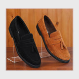 حذاء بانص رجالى فوندي PU اسكاي مستورد اسود جميع المواسم من إسكافي - 4-BK