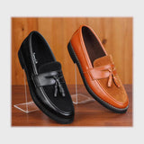 حذاء بانص رجالى فوندي PU اسكاي مستورد اسود جميع المواسم من إسكافي - 32-BK