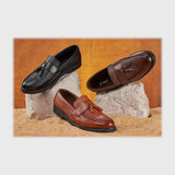 حذاء بانص رجالى فوندي PU اسكاي مستورد اسود جميع المواسم من إسكافي - 59-BK