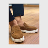 حذاء بانص رجالى فوندي PU اسكاي مستورد كافيه جميع المواسم من إسكافي - 61