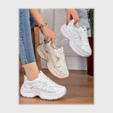 حذاء سنيكرز حريمى فوندي جلد إسكاي مستورد ونعل PVC حقن الوان متعددة جميع المواسم من اس اند كيه يويو ميكس - R-4191KN