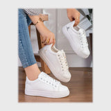 حذاء سنيكرز حريمى فوندي جلد إسكاي مستورد ونعل PVC حقن الوان متعددة جميع المواسم من اس اند كيه يويو ميكس - R-6082