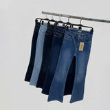 بنطلون جينز تلبيس مظبوط حريمى ربعاية درجة اولي ازرق غامق جميع المواسم من حواء جينز - 409-2