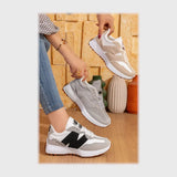 حذاء سنيكرز حريمى فوندي جلد إسكاي مستورد ونعل PVC حقن الوان متعددة جميع المواسم من بيكو - B-7830