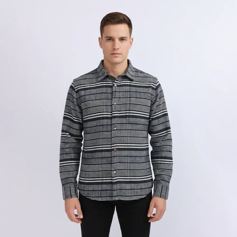 قميص كاروهات رجالي جوخ الوان متعددة شتوي من دابليو اس اتش - WSH-111