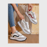 حذاء سنيكرز حريمى فوندي جلد إسكاي مستورد ونعل PVC حقن الوان متعددة جميع المواسم من كيو ار - 29016