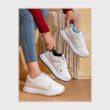 حذاء سنيكرز حريمى فوندي جلد إسكاي مستورد ونعل PVC حقن الوان متعددة جميع المواسم من كيو ار - 29018