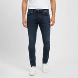 بنطلون جينز ساده رجالي نيو سكاي ليكرا كحلي جميع المواسم من اس كيه اتش - 113030-NV