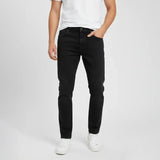 بنطلون جينز مخربش رجالي نيو لاند اسود جميع المواسم من اس كيه اتش - 113091-BK