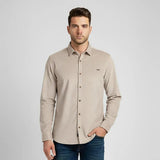 قميص مضلع ساده رجالي قطيفه كافيه شتوي من اس كيه اتش - 112893-CF