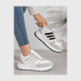 حذاء سنيكرز حريمى فوندي جلد إسكاي مستورد ونعل PVC حقن الوان متعددة جميع المواسم من إس آند كيه يويو ميكس - R-6073AS