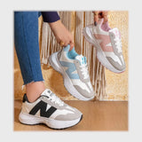 حذاء سنيكرز حريمى فوندي جلد إسكاي مستورد ونعل PVC حقن الوان متعددة جميع المواسم من كيو آر شوز - KH199