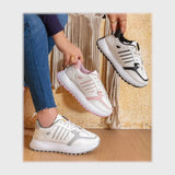 حذاء سنيكرز حريمى فوندي جلد إسكاي مستورد ونعل PVC حقن الوان متعددة جميع المواسم من كيو آر شوز - 29019