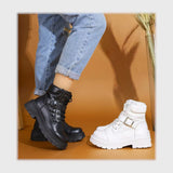 حذاء هاف بوت حريمى فوندي جلد اسكاى مستورد ونعل PVC حقن ألوان متعددة شتوى من جرين - grh-1009