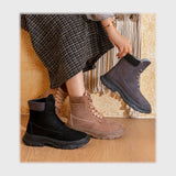 حذاء هاف بوت حريمى فوندي شمواه مستورد ونعل PVC حقن الوان متعددة شتوى من الطائر - T-477