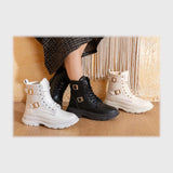 حذاء هاف بوت حريمى فوندي جلد إسكاي مستورد ونعل PVC حقن الوان متعددة شتوى من الطائر - T-497