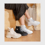 حذاء هاف بوت حريمى فوندي جلد إسكاي مستورد ونعل PVC حقن الوان متعددة شتوى من الطائر - T-499