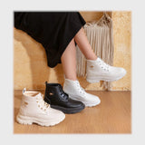 حذاء هاف بوت حريمى فوندي جلد إسكاي مستورد ونعل PVC حقن الوان متعددة شتوى من الطائر - T-502