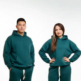 سويتشيرت هودي ساده للجنسين قطن اسفنجي اخضر شتوي من اتش - HOOd-Green