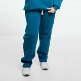 بنطلون وايد ليج ساده للجنسين قطن اسفنجي كحلي جميع المواسم من اتش - Pant-Navy