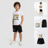 طقم خروج قطعتين اولادى سنجل ليكرا قطن الوان متعددة صيفى من سيكا فاشون - 2210