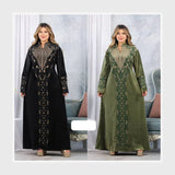 عباية إستقبال حريمي قطيفة هايدي مستورد وش واحد لوكس تطريز ألوان متعددة شتوي من إيه إل واي - 23020