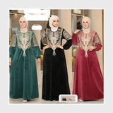 عباية إستقبال حريمي قطيفة هايدي مستورد وش واحد لوكس تطريز ألوان متعددة شتوي من إيه إل واي - 23020