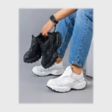 حذاء سنيكرز رجالى فوندي جلد إسكاي مستورد ونعل PVC حقن الوان متعددة جميع المواسم من اس تي - 25176