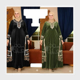 عباية إستقبال حريمي قطيفة هايدي مستورد وش واحد لوكس قطيفة تقيل تطريز وش وظهر و جانبي ألوان متعددة شتوي من إيه إل واي - 25520-2