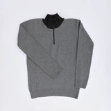 بلوفر نص سوسته رجالي عجينة تركي رصاصي شتوي من جي زد - 264-1