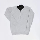 بلوفر نص سوسته رجالي عجينة تركي رمادي شتوي من جي زد - 266-1