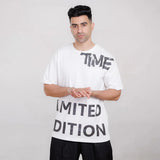 تيشيرت مطبوع time رجالى بوليفار ريلاكسيد ابيض صيفى من مودرن اوتفيت - 2815-WH