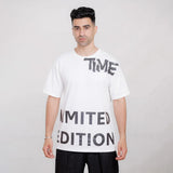 تيشيرت مطبوع time رجالى بوليفار ريلاكسيد ابيض صيفى من مودرن اوتفيت - 2815-WH
