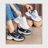 حذاء سنيكرز حريمى فوندي جلد إسكاي مستورد ونعل PVC حقن الوان متعددة جميع المواسم من اس تي - 2875