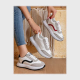 حذاء سنيكرز حريمى فوندي جلد إسكاي مستورد ونعل PVC حقن الوان متعددة جميع المواسم من كيو ار - 29016