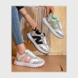 حذاء سنيكرز حريمى فوندي جلد إسكاي مستورد ونعل PVC حقن الوان متعددة جميع المواسم من كيو آر شوز - 29021