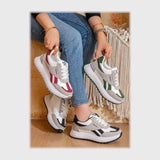 حذاء سنيكرز حريمى فوندي جلد إسكاي مستورد ونعل PVC حقن الوان متعددة جميع المواسم من كيو آر شوز - 29024