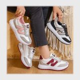 حذاء سنيكرز حريمى فوندي جلد إسكاي مستورد ونعل PVC حقن الوان متعددة جميع المواسم من كيو آر شوز - 29026