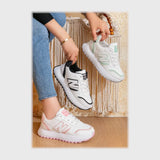 حذاء سنيكرز حريمى فوندي جلد إسكاي مستورد ونعل PVC حقن الوان متعددة جميع المواسم من كيو آر شوز - 29027