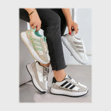 حذاء سنيكرز حريمى فوندي جلد إسكاي مستورد ونعل PVC حقن الوان متعددة جميع المواسم من بي ان - 29042