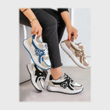 حذاء سنيكرز حريمى فوندي جلد إسكاي مستورد ونعل PVC حقن الوان متعددة جميع المواسم من بي ان - 29043