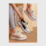 حذاء سنيكرز حريمى فوندي جلد إسكاي مستورد ونعل PVC حقن الوان متعددة جميع المواسم من كيو آر شوز - 2904