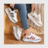 حذاء سنيكرز حريمى فوندي جلد إسكاي مستورد ونعل PVC حقن الوان متعددة جميع المواسم من كيو آر شوز - 29050