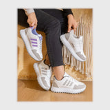 حذاء سنيكرز حريمى فوندي جلد إسكاي مستورد ونعل PVC حقن الوان متعددة جميع المواسم من كيو آر شوز - 2930