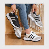 حذاء سنيكرز حريمى فوندي جلد إسكاي مستورد ونعل PVC حقن الوان متعددة جميع المواسم من كيو آر شوز - 2974