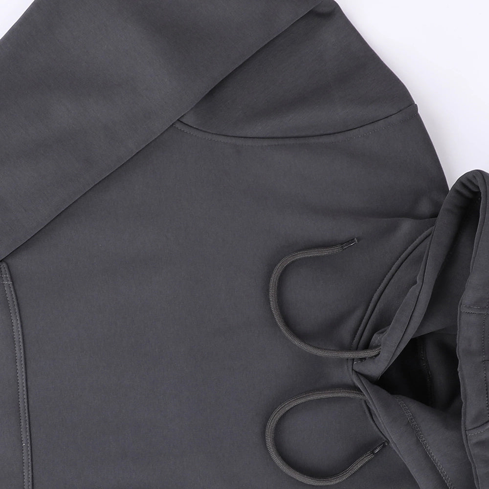 سويت شيرت هودي رجالي ميلتون اسفنجي تقيل قطن 100% مستورد رصاصي غامق شتوي من جي زد - 300