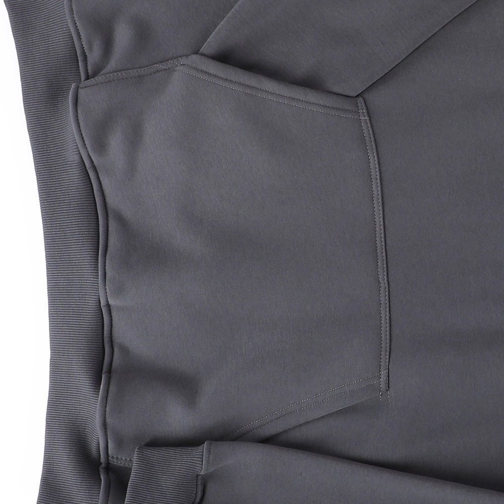 سويت شيرت هودي رجالي ميلتون اسفنجي تقيل قطن 100% مستورد رصاصي غامق شتوي من جي زد - 300