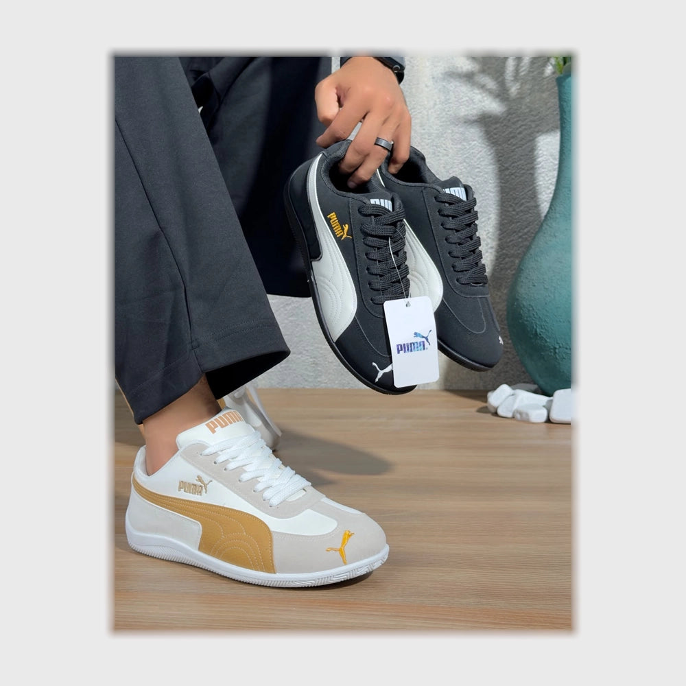 حذاء سنيكرز رجالى فوندي جلد إسكاي مستورد ونعل PVC حقن الوان متعددة جميع المواسم من لابتوب - 3000